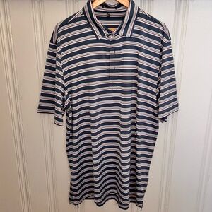 Southern Point Co. Men’s XXL Performance Striped Blue Pink Short Sleeve Polo